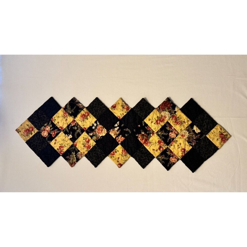 Decorative Reversible Quilted Table Runner Colorful‎ Floral Rectangle 18 x 52"